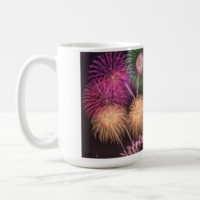 Caneca De Café Celebração de Fogos de Artifício (Esquerda)