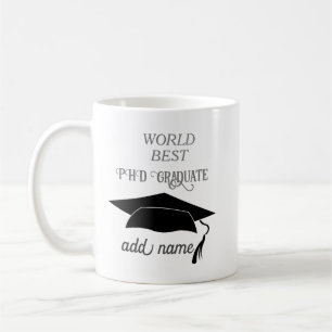 Caneca De Café Celebração de Formatura de Doutorado PHD Parabéns
