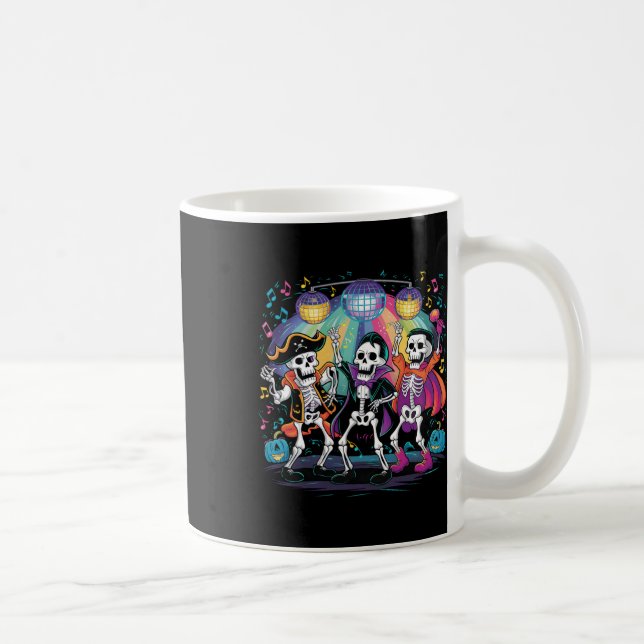 Caneca De Café Celebração de Halloween do Skeleton Dance Party (Direita)