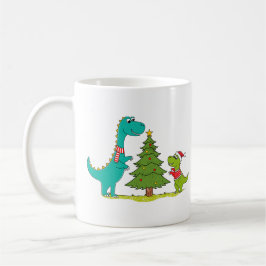 Caneca De Café Celebração de Natal dos Dinossauros