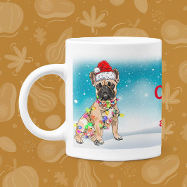 Caneca De Café Celebração de Natal Papai Noel Nome de Cão Pet