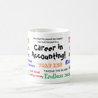 Caneca De Café Celebração de Sucesso de Exame Contábil Piada Crue