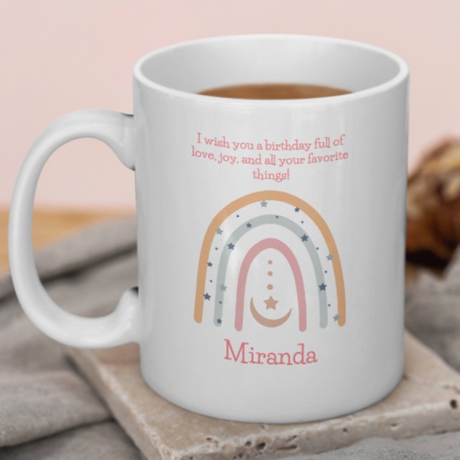 Caneca De Café Celebração do Aniversário de criança de Boho de Ca (Criador carregado)