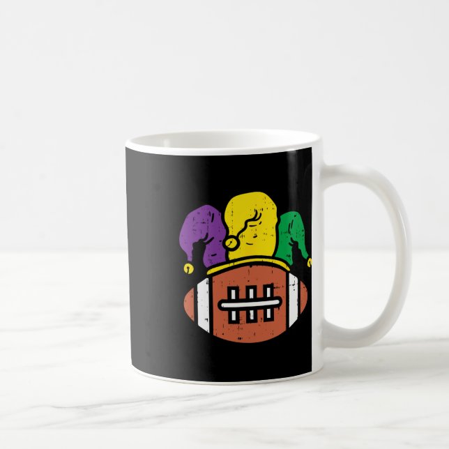 Caneca De Café Celebração do Carnaval do Rug Mardi Gras, do futeb (Direita)