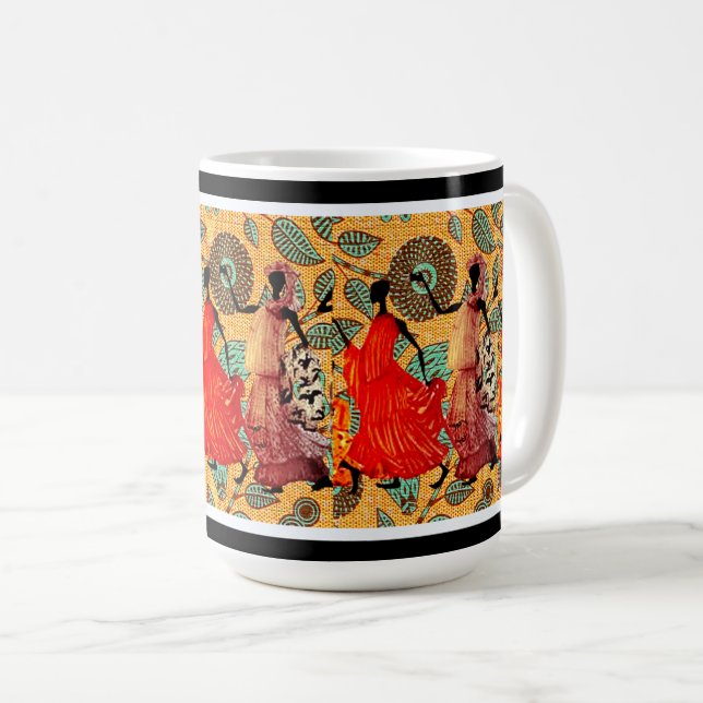 Caneca De Café Celebração do Kwanzaa • Dança Afrocentrista (Frente Esquerda)