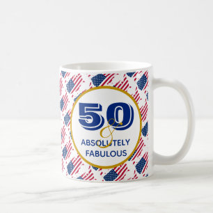 Caneca De Café Celebração dos EUA com 50 e Absolutamente Fabulo