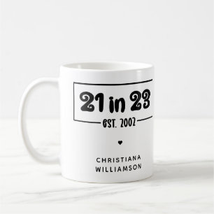 Caneca De Café Celebração personalizada de aniversário de 21 anos