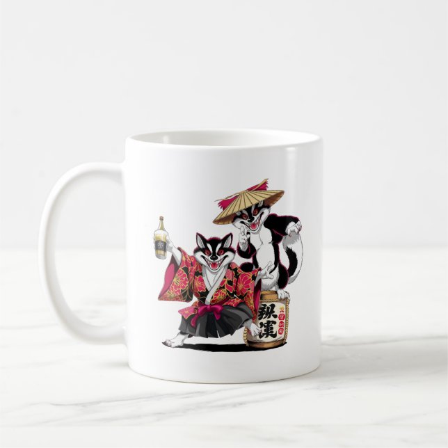 Caneca De Café Celebração Tanuki Sake (Esquerda)