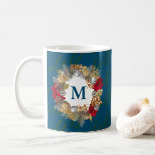 Caneca De Café CELEBRADO JESUS Natal Wreath CUSTOS Oceano Azul