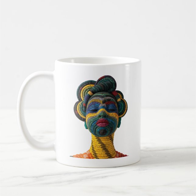 Caneca de Café Celebrando a Arte das Mulheres Quil (Esquerda)