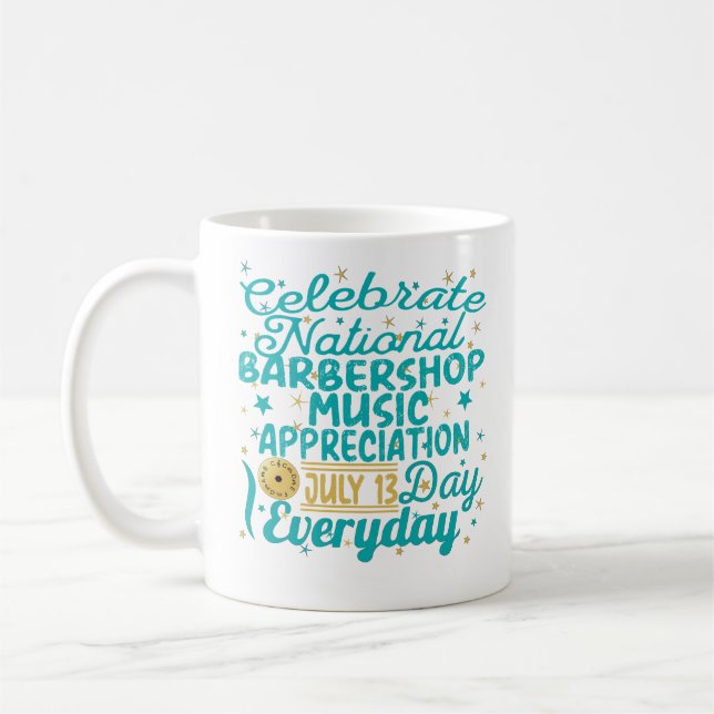 CANECA DE CAFÉ CELEBRAR A APRECIAÇÃO MÚSICA NACIONAL DE BARBERSHO (Esquerda)