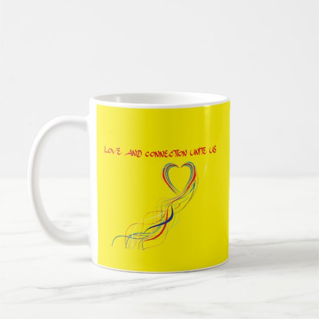 Caneca De Café Celebrar Design de Amor e Conexão (Esquerda)