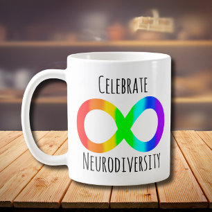 Caneca De Café Celebrar Neurodiversity Autism Aceitação do Rainbo