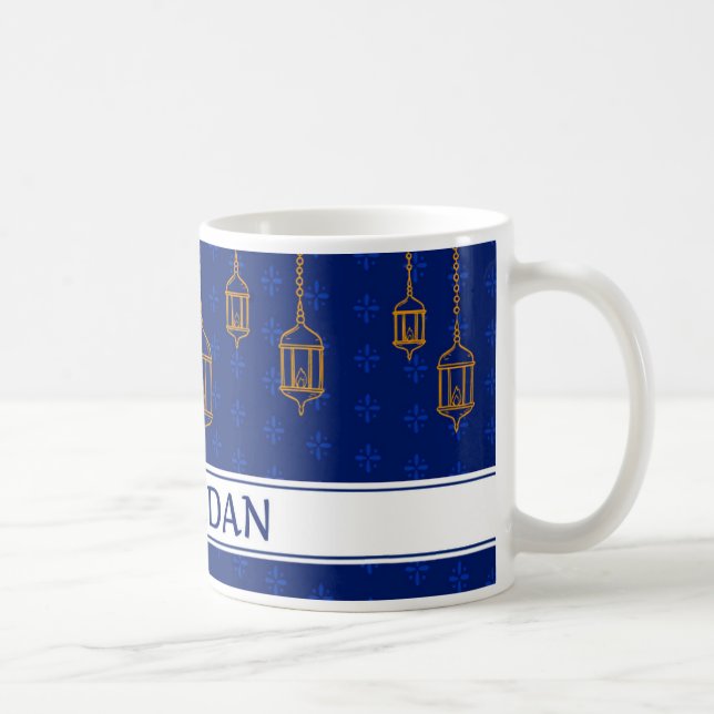 Caneca De Café Celebrar Ramadan Kareem Blue White (Direita)
