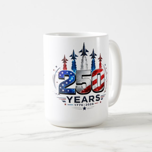 Caneca De Café Celebre EUA 250 Anos  (Frente Esquerda)