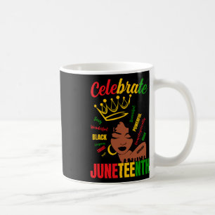 Caneca De Café Celebre Juneteenth 1865 Mês da História Negra Mulh