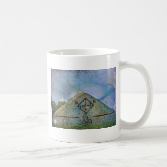 Caneca De Café Celeiro Pintado com Aquarela (Direita)