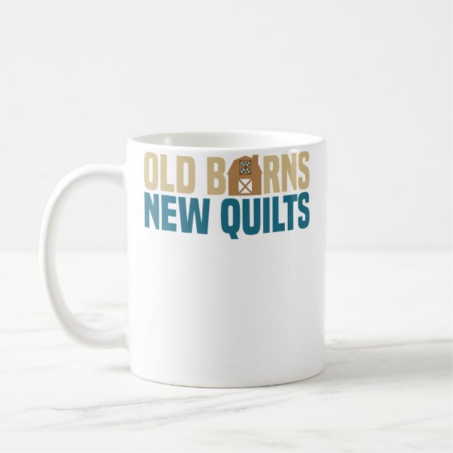 Caneca De Café Celeiros Antigos Novos Quilts Artesanato de Patchw (Esquerda)