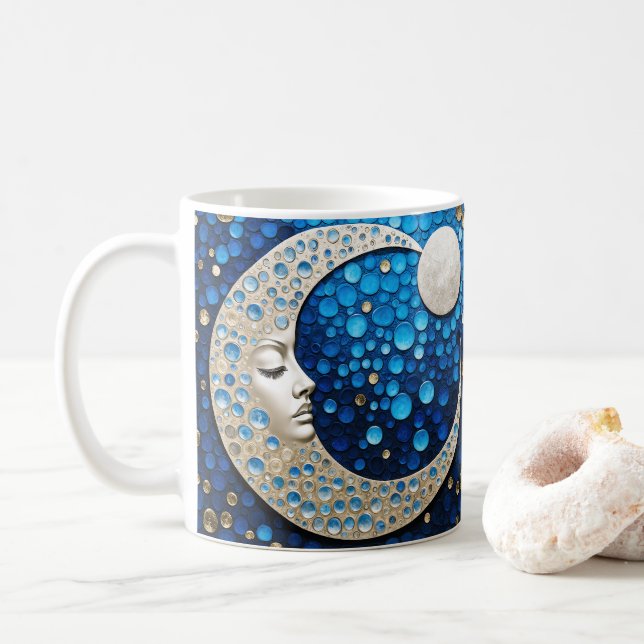 Caneca De Café Celeste: Mulher na Lua (Com Donut)