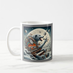 Caneca De Café Celestial Canis Pianist