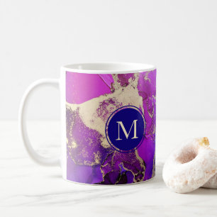 Caneca De Café Célestial, Dourado, rosa, Abstrato