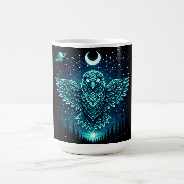 Caneca De Café Celestial Eagle – Stellar Freedom Wildlife Galaxy  (Centro)