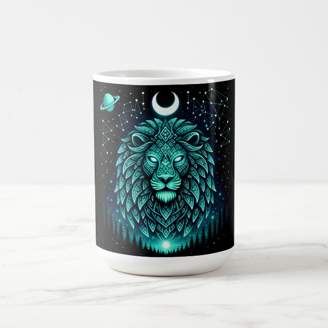 Caneca De Café Celestial Lion – Cosmic King Wildlife Galaxy (Centro)