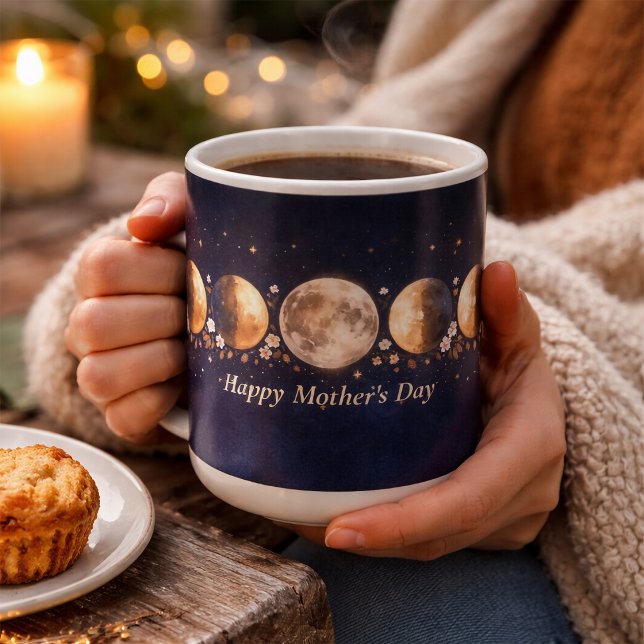 Caneca De Café Celestial Moon Phase Mother's Day Mug (Criador carregado)