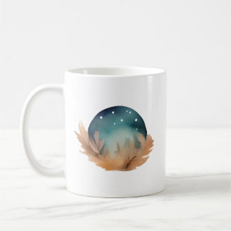 Caneca De Café Celestial Nest Watercolor Abstrato