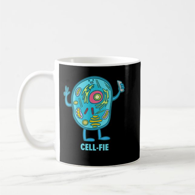 Caneca De Café Cell Fie Funny Cell Selfie Science Biology Profess (Esquerda)