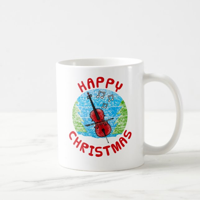 Caneca De Café Cello Christmas Cellist Professor de música (Direita)