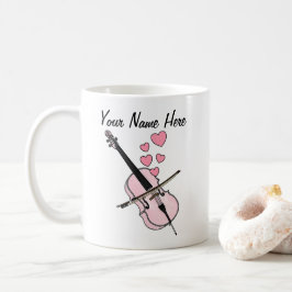 Caneca De Café Cello Custom Wedding Mug Cellist Músico Presente