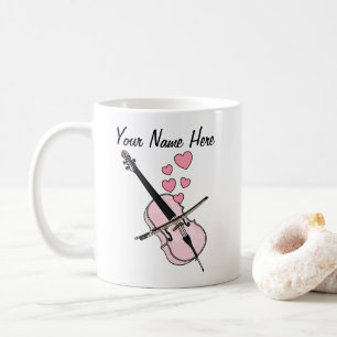 Caneca De Café Cello Custom Wedding Mug Cellist Músico Presente