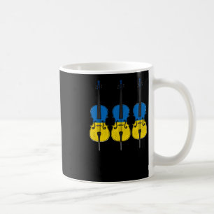 Caneca De Café Celo Bandeira Ucraniana Violoncelista Instrumentis