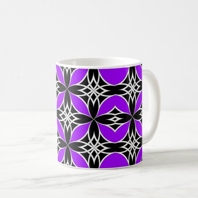Caneca De Café Celta Espelhado ( Flutterby Roxo ) (Frente Esquerda)