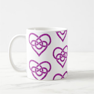 Caneca De Café Celta Nó Heart Forma Xadrez Rosa Roxo