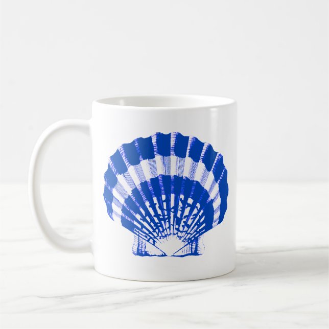 Caneca De Café Célula - azul e branco de cobalto (Esquerda)