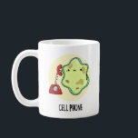 Caneca De Café Celular Funny Biology Science Pun<br><div class="desc">Celular Engraçado Biology Science Pun apresenta uma linda célula de solteiro usando um telefone vintage. Benny Pun presente para família e amigos que amam biologia,  celulares e trocadilhos.</div>