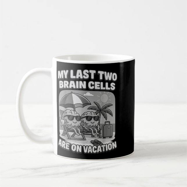 Caneca De Café Células Cerebrais de Férias Meme Divertido para Me (Esquerda)