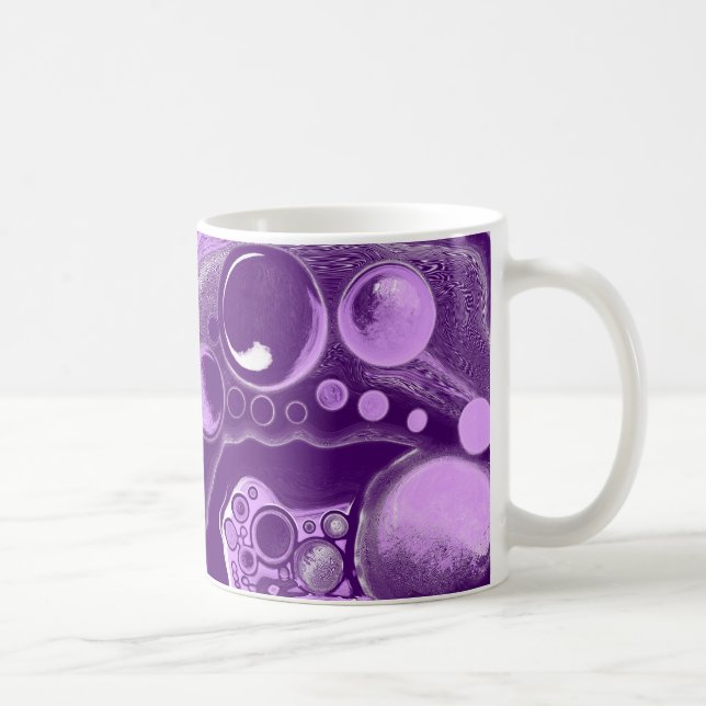 Caneca De Café Células de Arte Fluida Roxo (Direita)