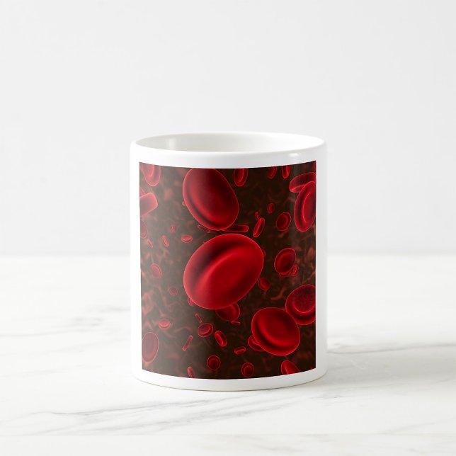 Caneca De Café Células Vermelhas do Sangue Microscópicas (Criador carregado)