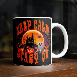 Caneca De Café Cemitério de Halloween fofo Fantasma e Jack-O-Lant