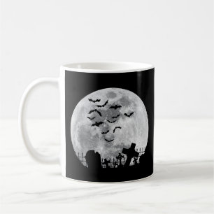 Caneca De Café Cemitério de lua cheia de Halloween Cemitério de c