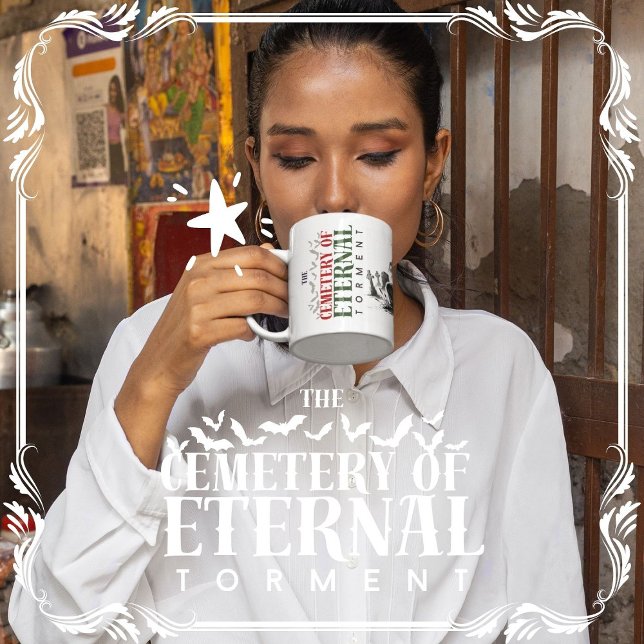 Caneca De Café Cemitério do Tormento Eterno (The Cemetery of Eternal Torment cover from The Beekeeper Store)