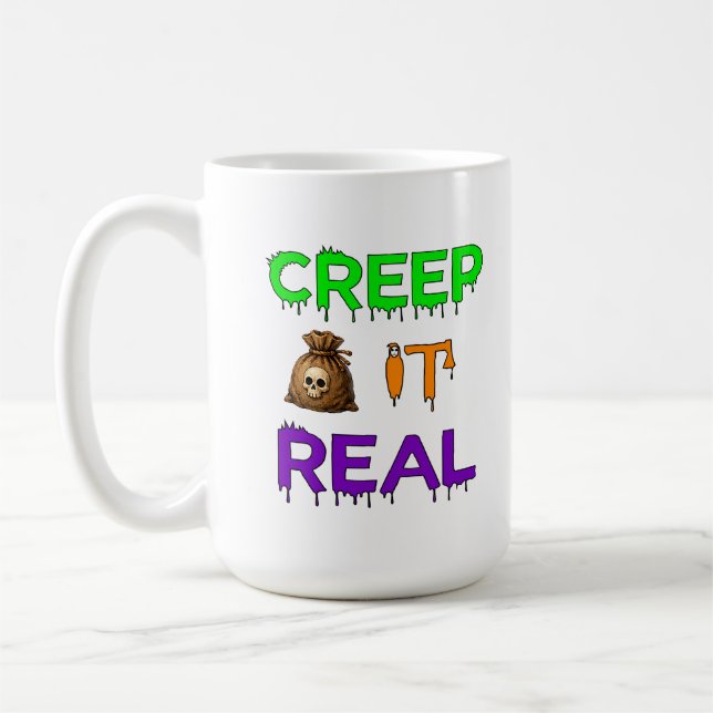 Caneca De Café Cena Assustadora de Halloween para Fãs 👻 (Esquerda)