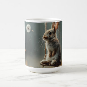 Caneca De Café Cena Caprichosa de um Bebê Coelhinho Fofo num Bala