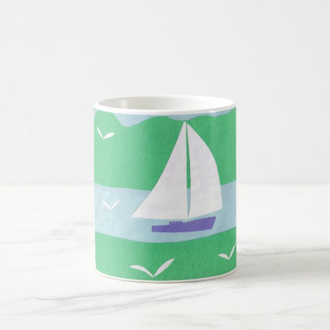 Caneca De Café Cena com Cena de Navegação (Centro)