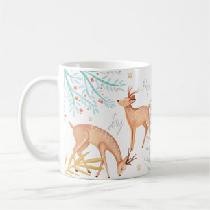 Caneca De Café Cena da árvore da rena & de Natal da floresta da