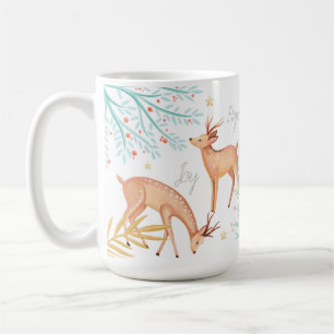 Caneca De Café Cena da árvore da rena & de Natal da floresta da