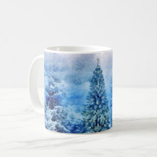 Caneca De Café Cena da árvore de Natal